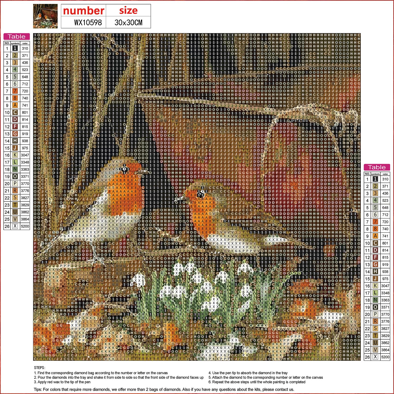 MXJSUA DIY 5d Diamond Painting Kits for Adults Bird Diamond Painting Cross Stitch Kits - Image 2