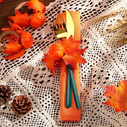 Vista 4 de Chengu 16 servilleteros tejidos de arpillera a granel náutica granja redonda servilleteros para bodas, cenas, fiestas, recepciones, banquetes