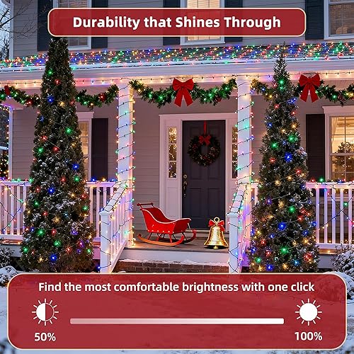 Miniatura 4 de 1500 luces LED de Navidad al aire libre, 470 pies, 12 modos Pro de alambre verde oscuro, luces parpadeantes regulables con función de temporizador