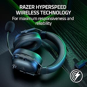 Razer BlackShark V2 HyperSpeed Wireless Gaming Headset: 2.4GHz, Bluetooth or USB - THX Spatial Audio - Titanium 50mm Drivers - 70 Hr Battery - for Xbox Series X, Series S, PS5, PC, Switch 2 - Black