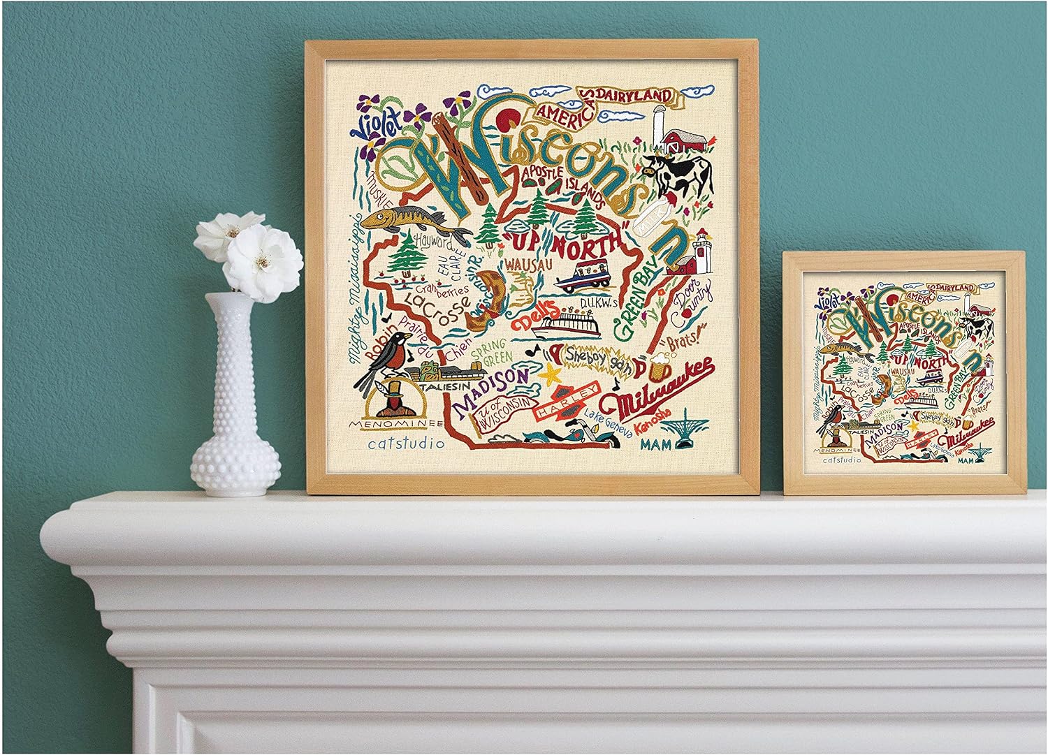 Catstudio Wisconsin Fine Art Print - 8x8 | Geography Inspired Gallery Wall Art