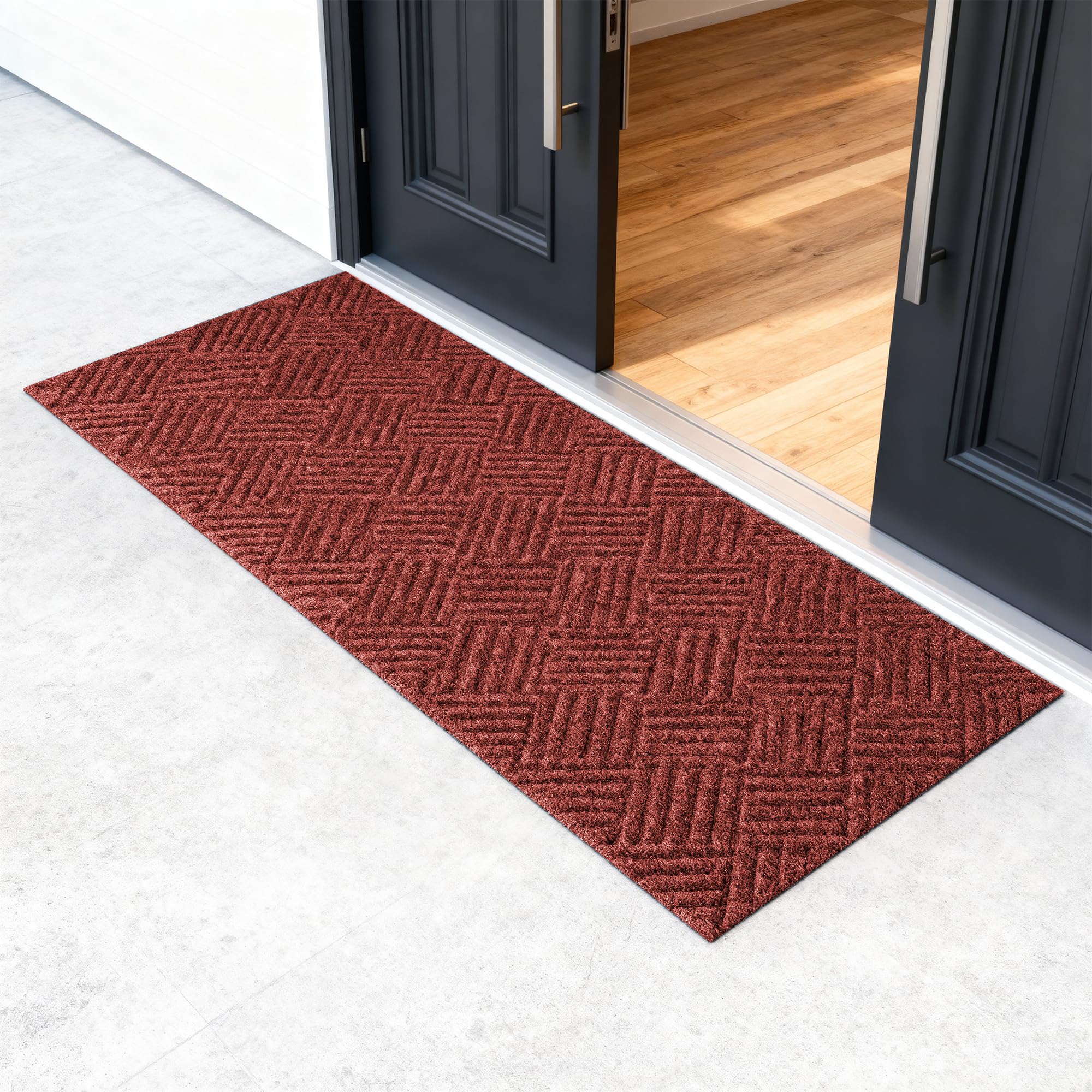 Zourglow Door Mats Outdoor Non-Slip 40 x 120 cm, Red