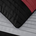 Chezmoi Collection Loft 8-Piece Ensemble de confort rayé de luxe (California King, Rouge/Noir/Gray)