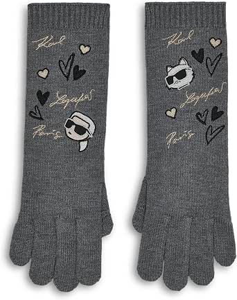 KARL LAGERFELD Women's Embroidered Karl Hearts Gloves