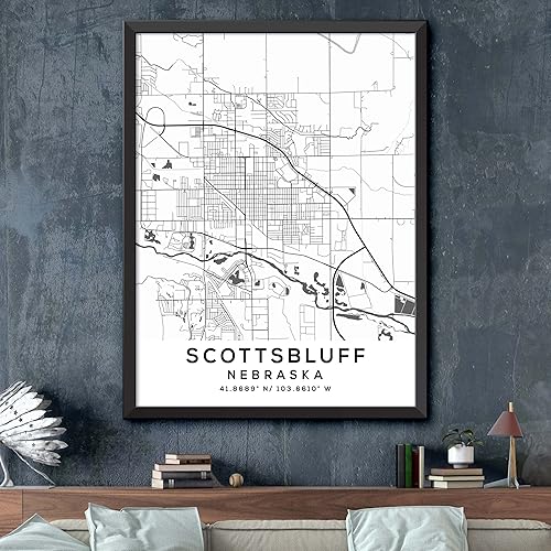 Miniatura 2 de Mapa de Scottsbluff, Nebraska, Light 2 (12x16)