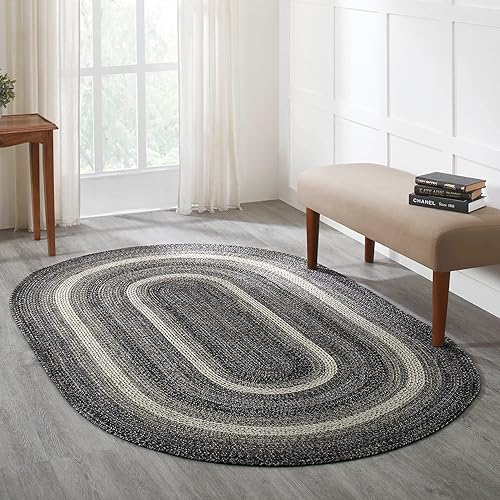 Miniatura 8 de VHC Brands Sawyer Mill - Alfombra de yute blanco y negro con almohadilla 27x48