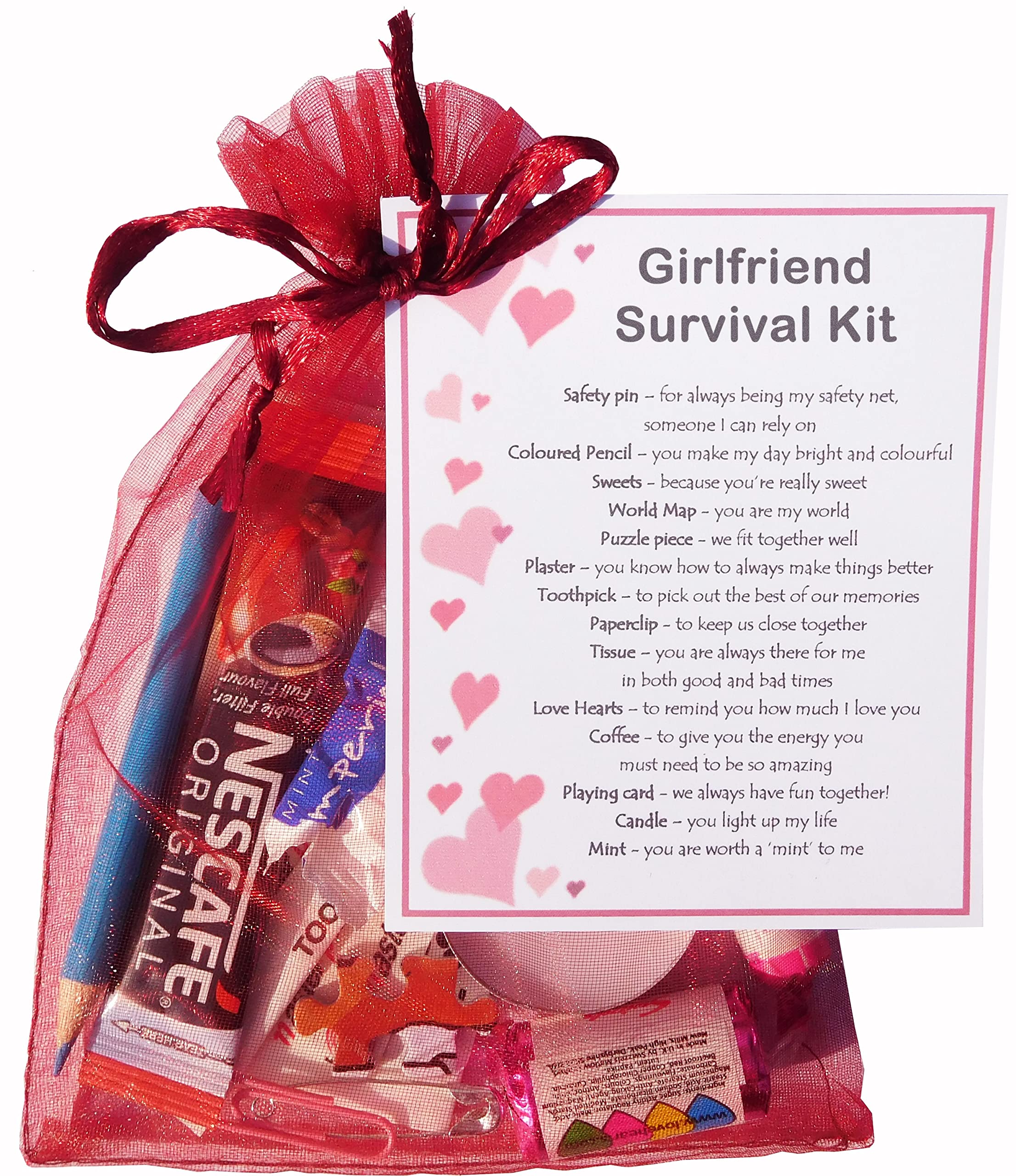 Smile Gifts Uk Girlfriend Survival Kit - Great Girlfriend Gift For Valentines, Birthday, Christmas, Anniversary Or Just Because... Girlfriend Gifts For Girlfriend, Girlfriend Present For Girlfriend