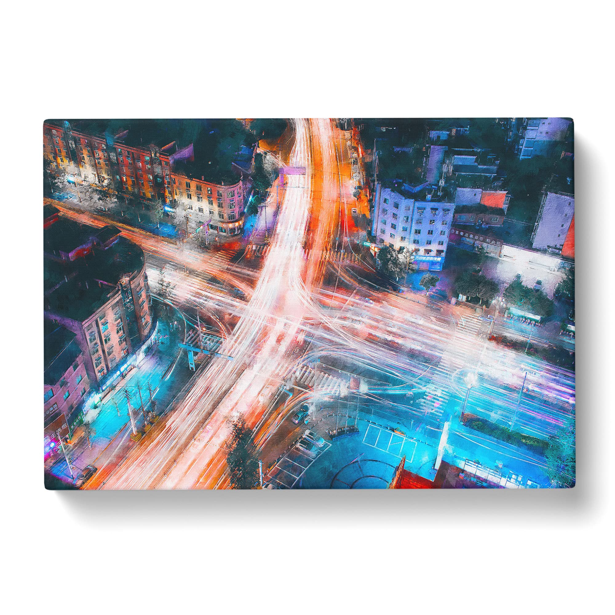 Urban City Lights Canvas Print, Mixed, 25L x 50W cm - Image 2