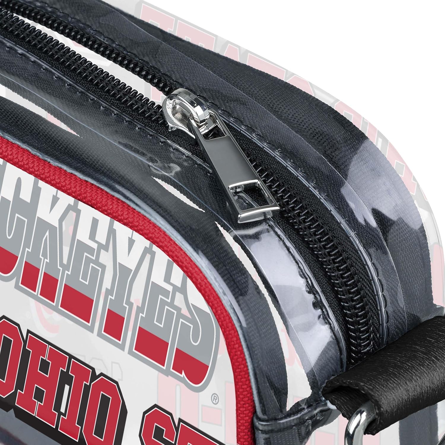 FOCO NCAA College Team Logo Stripe Clear Crossbody Bag - Image 4