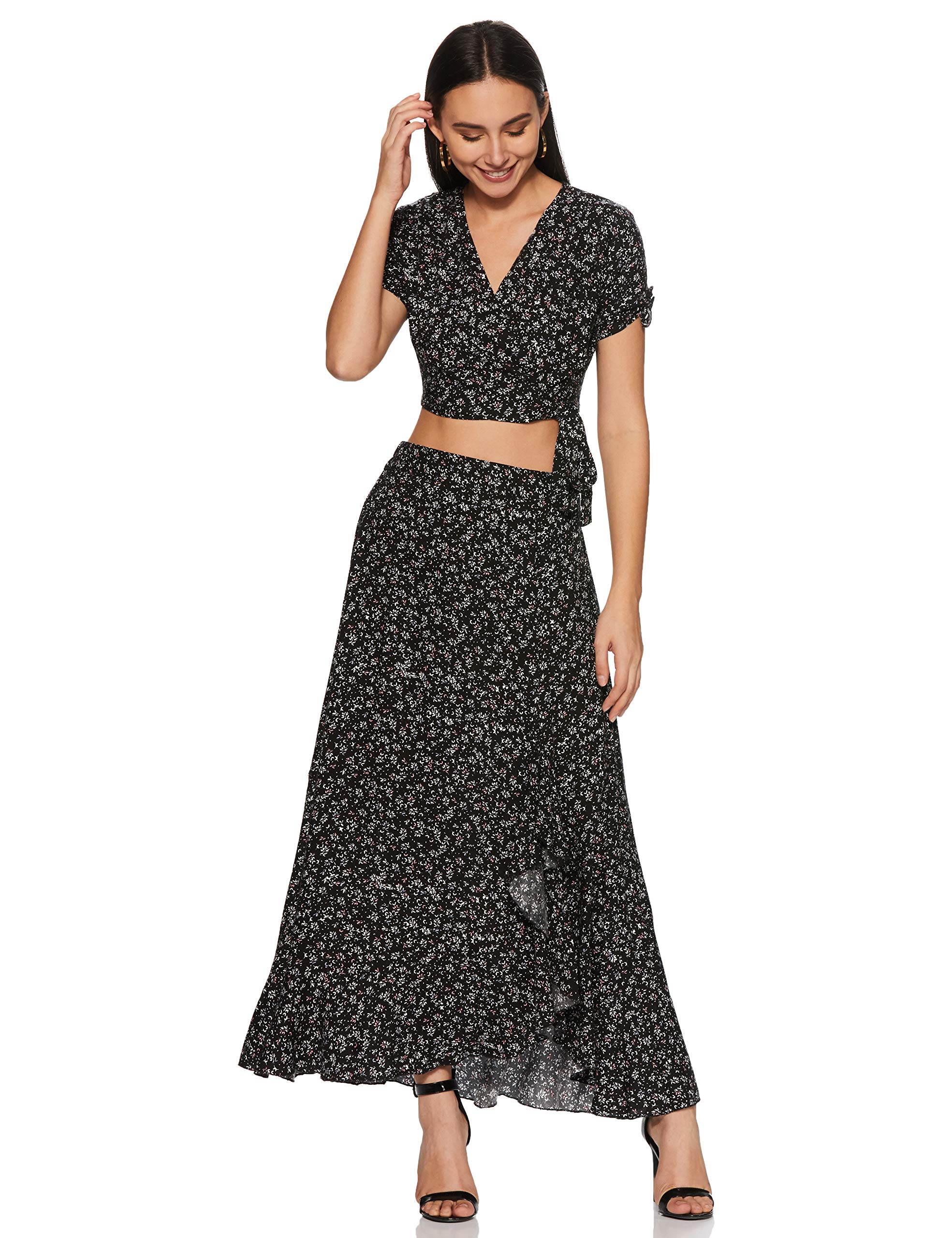 SeraWomen's Polyester Wrap Standard Length Dress