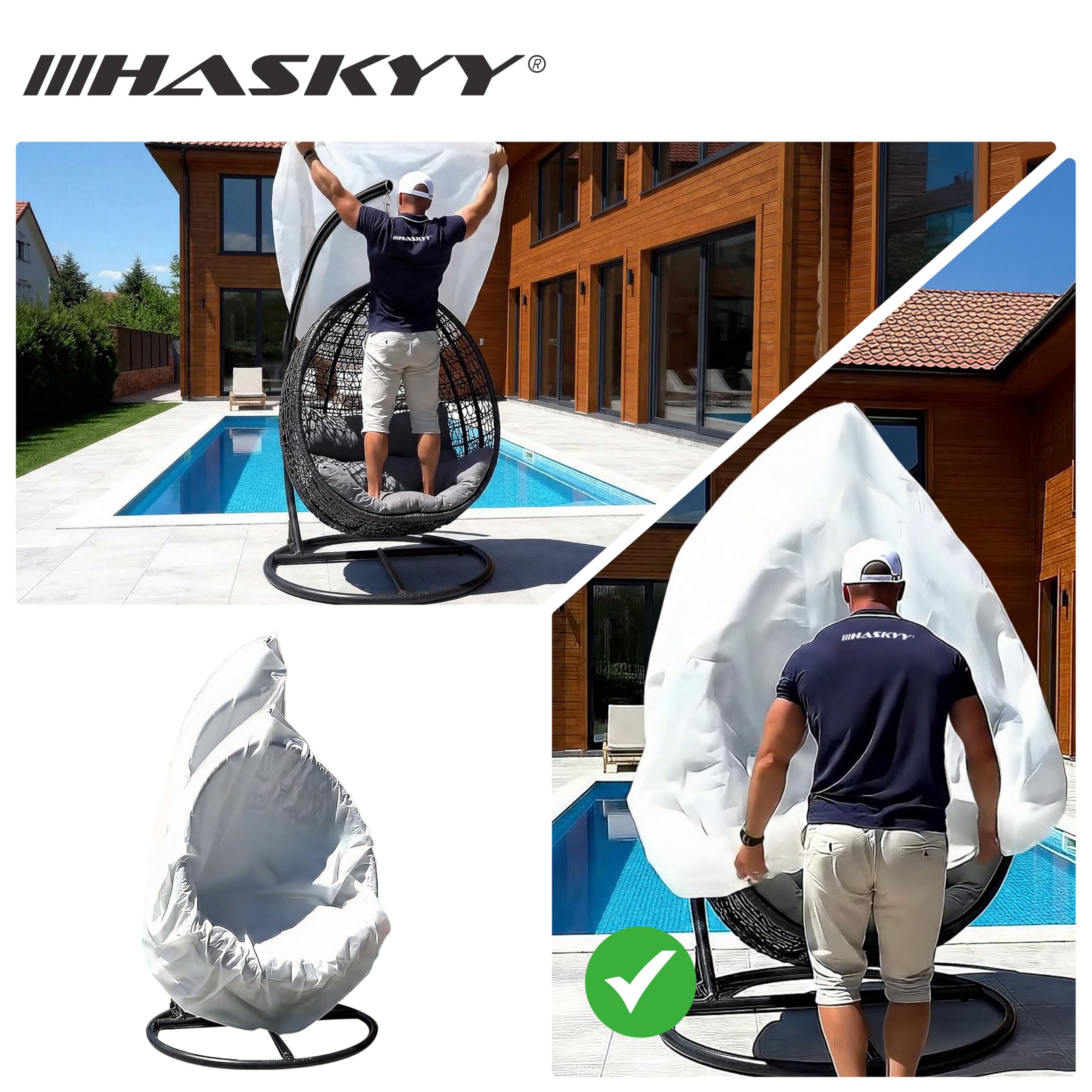 HASKYY Funda protectora para palets 10x Funda protectora 180 x 90 x 130 cm Cubierta para muebles de palets Funda protectora de palets Cubierta para muebles de jardín PE 50μm Resistente a UV BLANCO