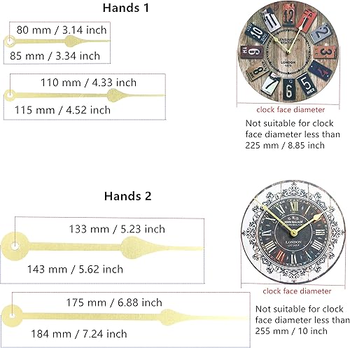 Miniatura 9 de TIKROUND Youngtown 12888 - Mecanismo de movimiento de eje largo con 4 juegos de manos Longitud total del eje 1-332 pulgadas.