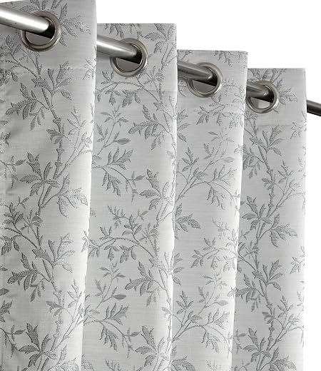 FRESH FROM LOOM Anti-Wrinkle 7ft Curtains | Premium Jacquard Design | Sun Blocking 80% | Ideal for Long Doors & Large Wind...