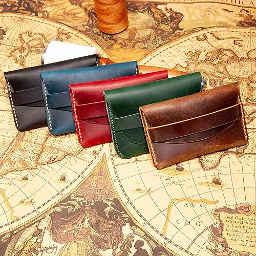 Miniatura 5 de Titular de la tarjeta de cuero personalizado, Tarjetero minimalista personalizado, Titular de la tarjeta de crédito, Regalo delgado del titular de