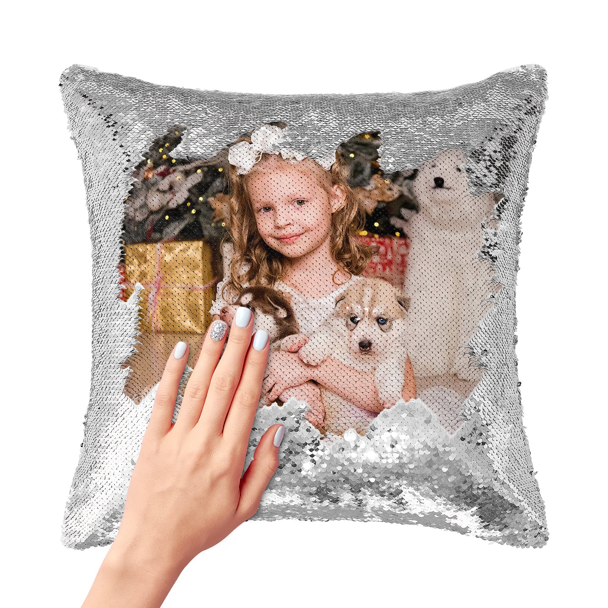 custom glitter pillow