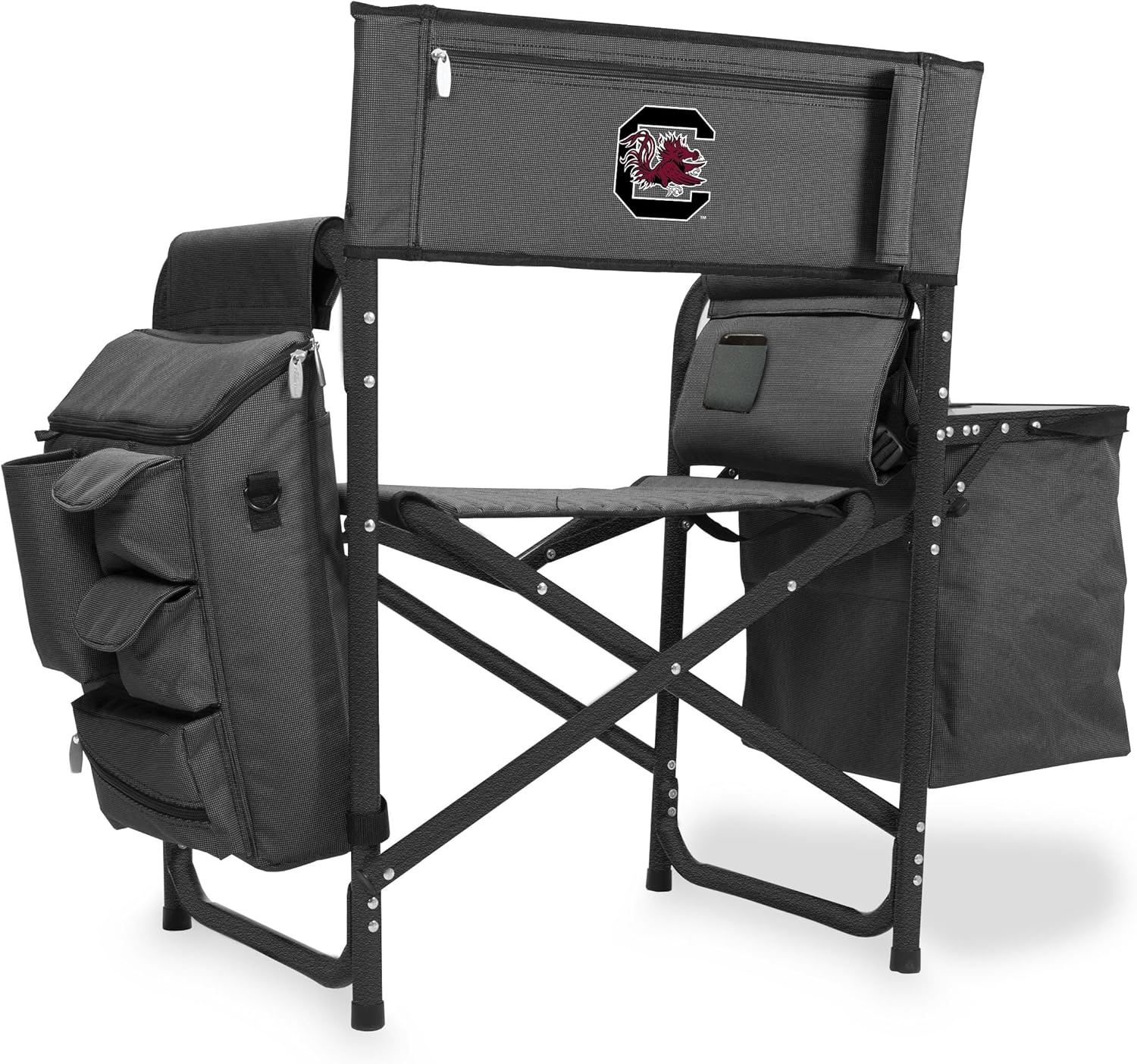 NCAA South Carolina Gamecocks Fusion Camping Chair with Side Table and Soft Cooler - Beach Chair for Adults - Lawn Chair