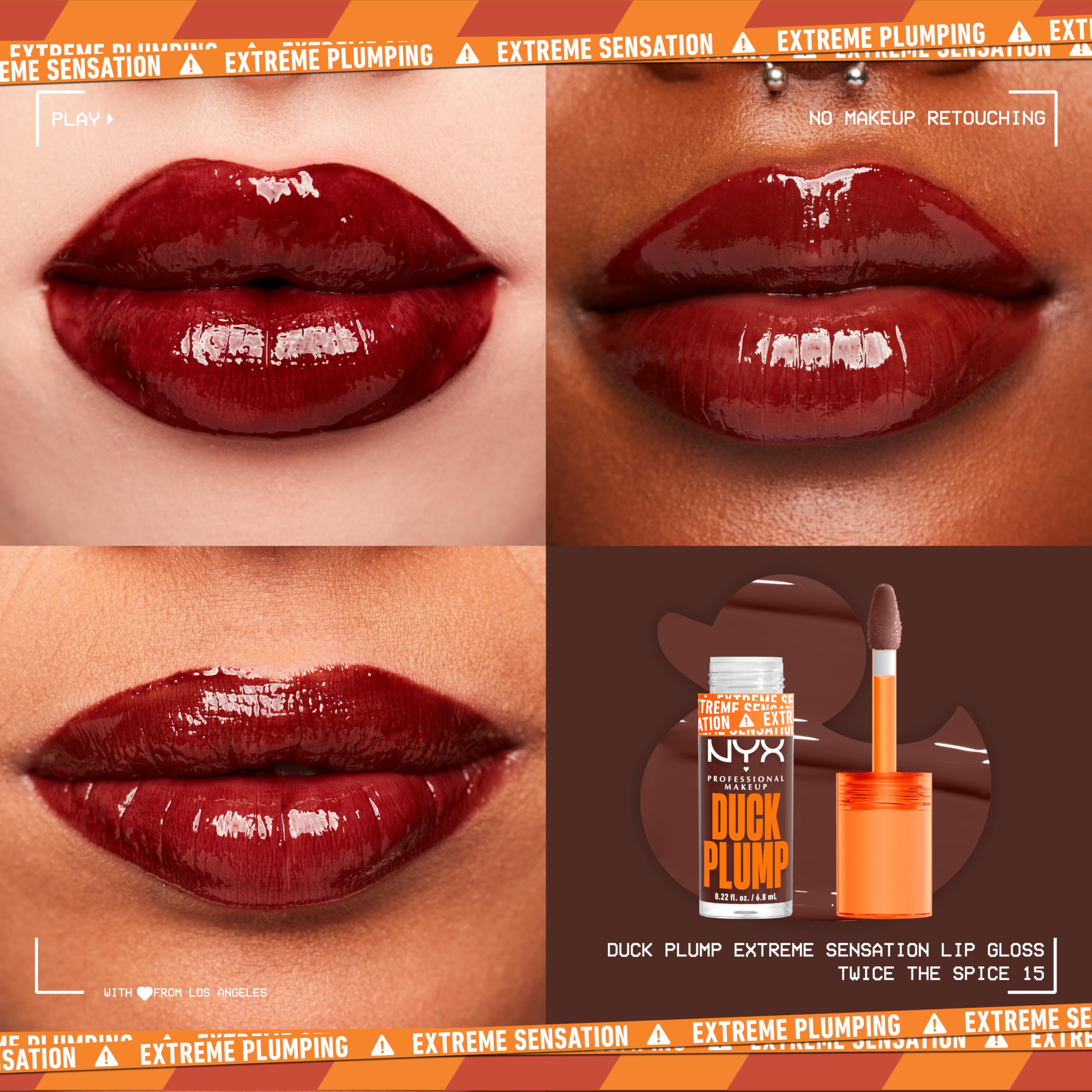 NYX Professional Makeup Lip Plumping Gloss, Intense Colour and High Pigmentation, With Extreme High Shine Finish - Image 4