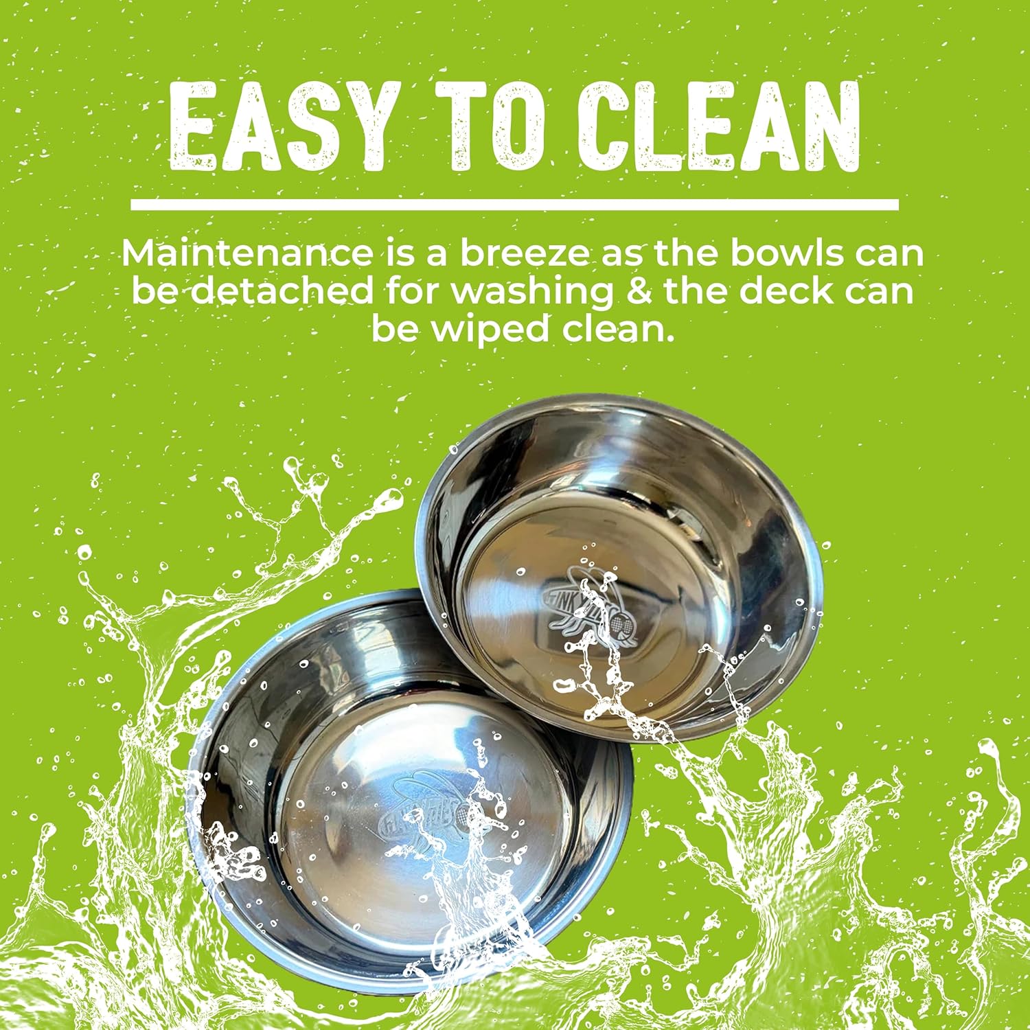 Funky Flies Doggy Pack SkateBowl - Elevated Dog Bowl, Elevated Water Bowl, Skateboard Dog Food & Water Stand