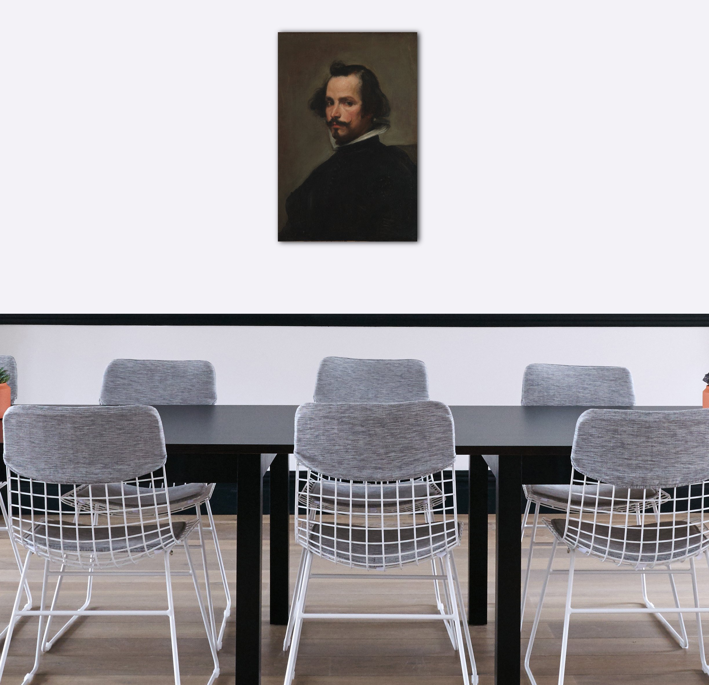Printed Paintings Impresión sobre Lienzo (80x120cm): Taller de Velázquez - Retrato de un Hombre