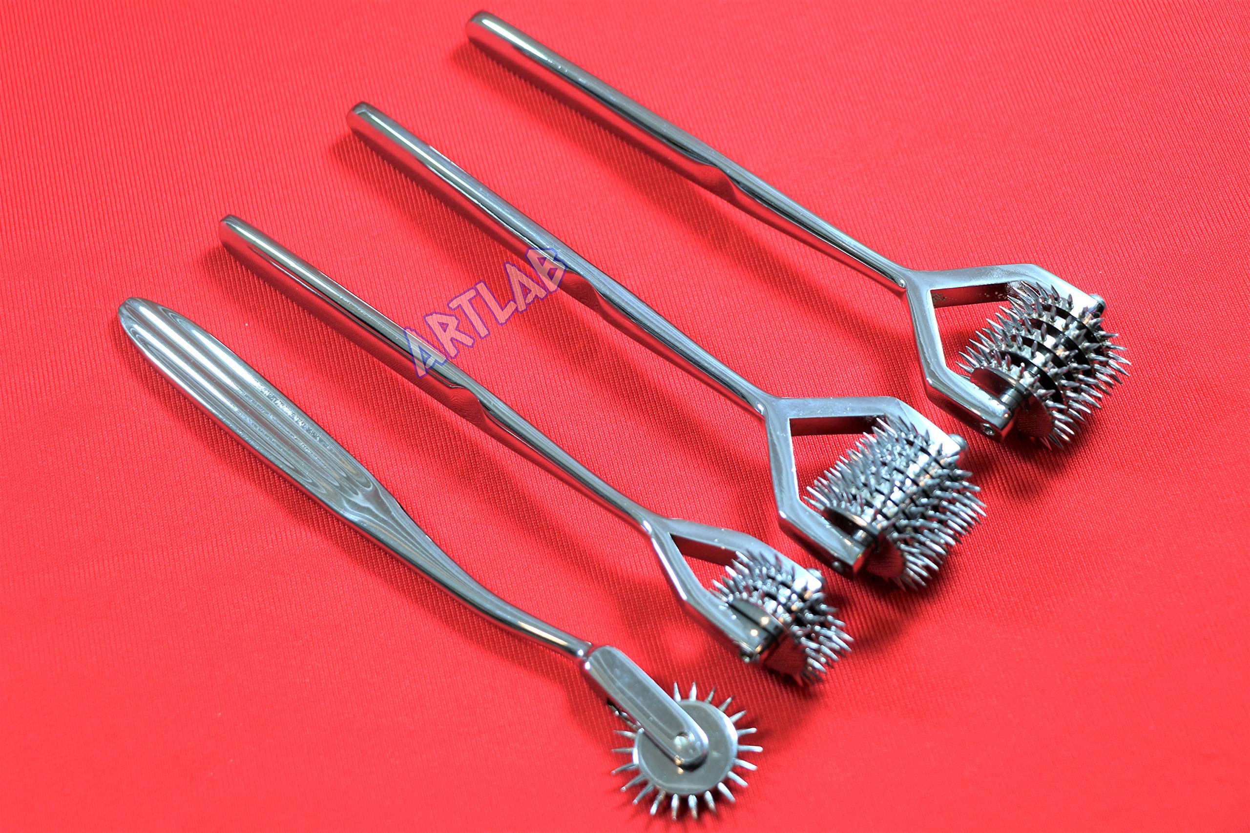 4pcs Wartenberg Pinwheel Neurological Instrument 1, 3, 5, 7 Wheels Examination Diagnostic Sensory Testing (Cynamed)