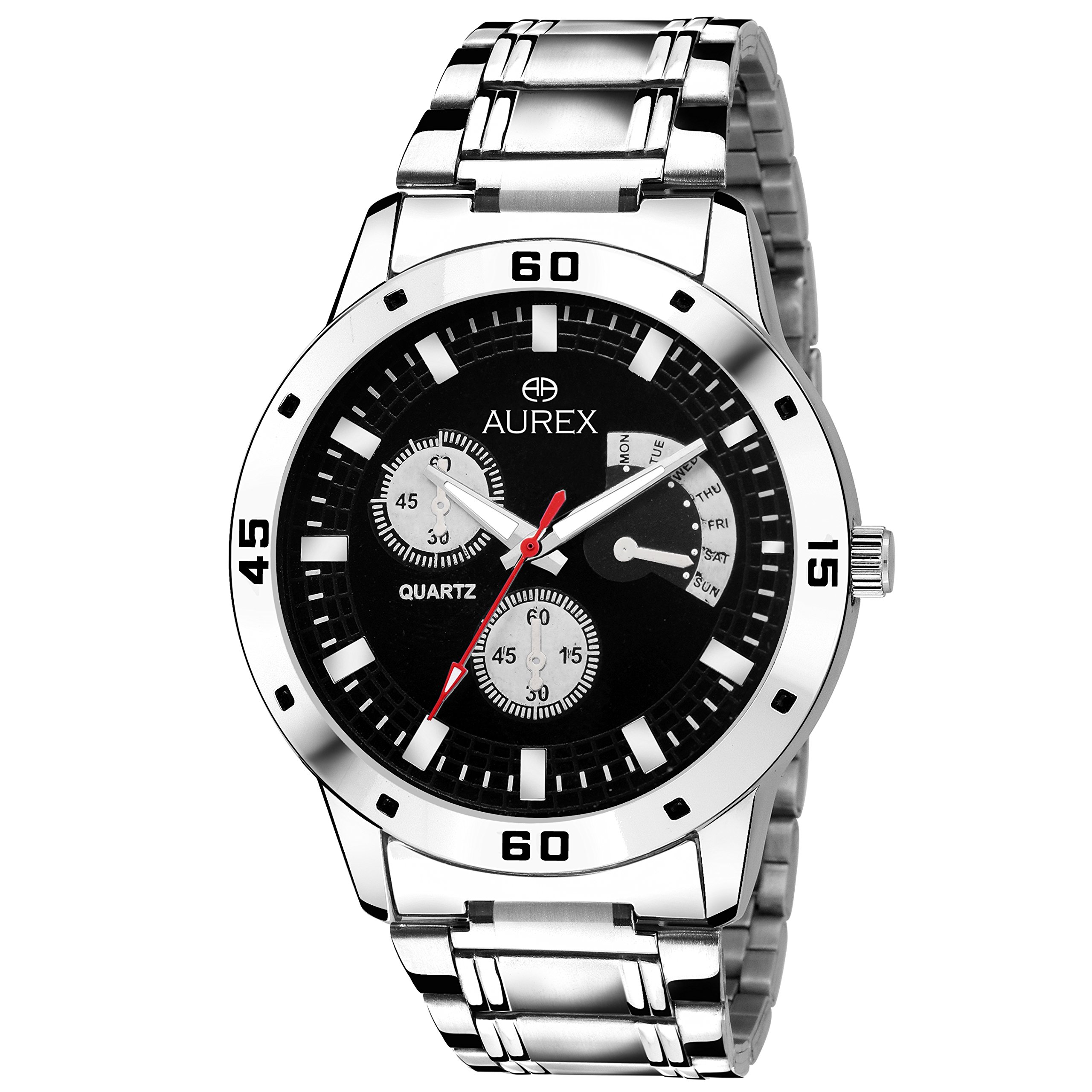AUREX Awesome Analog Black Dial Mens and Boys Watch (AX-GR115-BKC) (B07CVXHBTF) Amazon Price History, Amazon Price Tracker