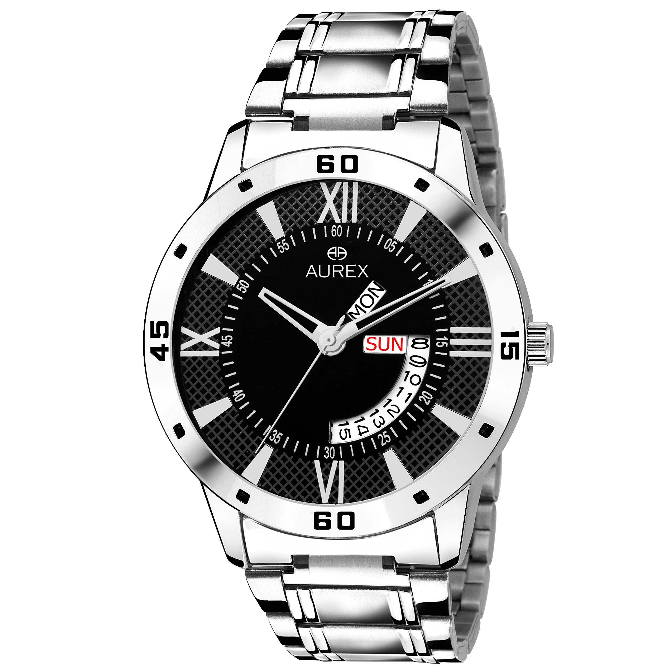 AUREX Analog Black Dial DayAnd Date Functioning Mens and Boys Watch (AX-GR119-BKC) (B07CXTK557) Amazon Price History, Amazon Price Tracker
