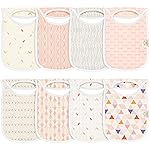 KeaBabies 8-Pack Baby Bibs for Boys, Girls - Pullover Bibs for Drooling Teething Baby Girl & Boy Toddler, Newborn, Soft & Absorbent, Cute Colors, Large Torso Coverage Keep Infant Clean & Dry (Prism)
