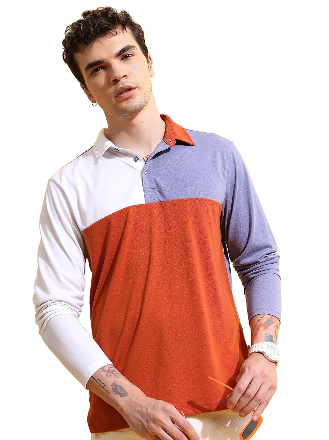 KETCH Mens Casual Slim Fit T-Shirt (KHTS000524_Purple_L)