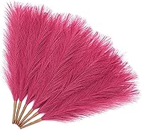 Vista 18 de Serwalin Decoración de Hierba de las Pampas, Decoración de Pampas Negra, 17 pulgadas, 6 piezas de Hierba Sintética de Pampas, Decoración Moderna