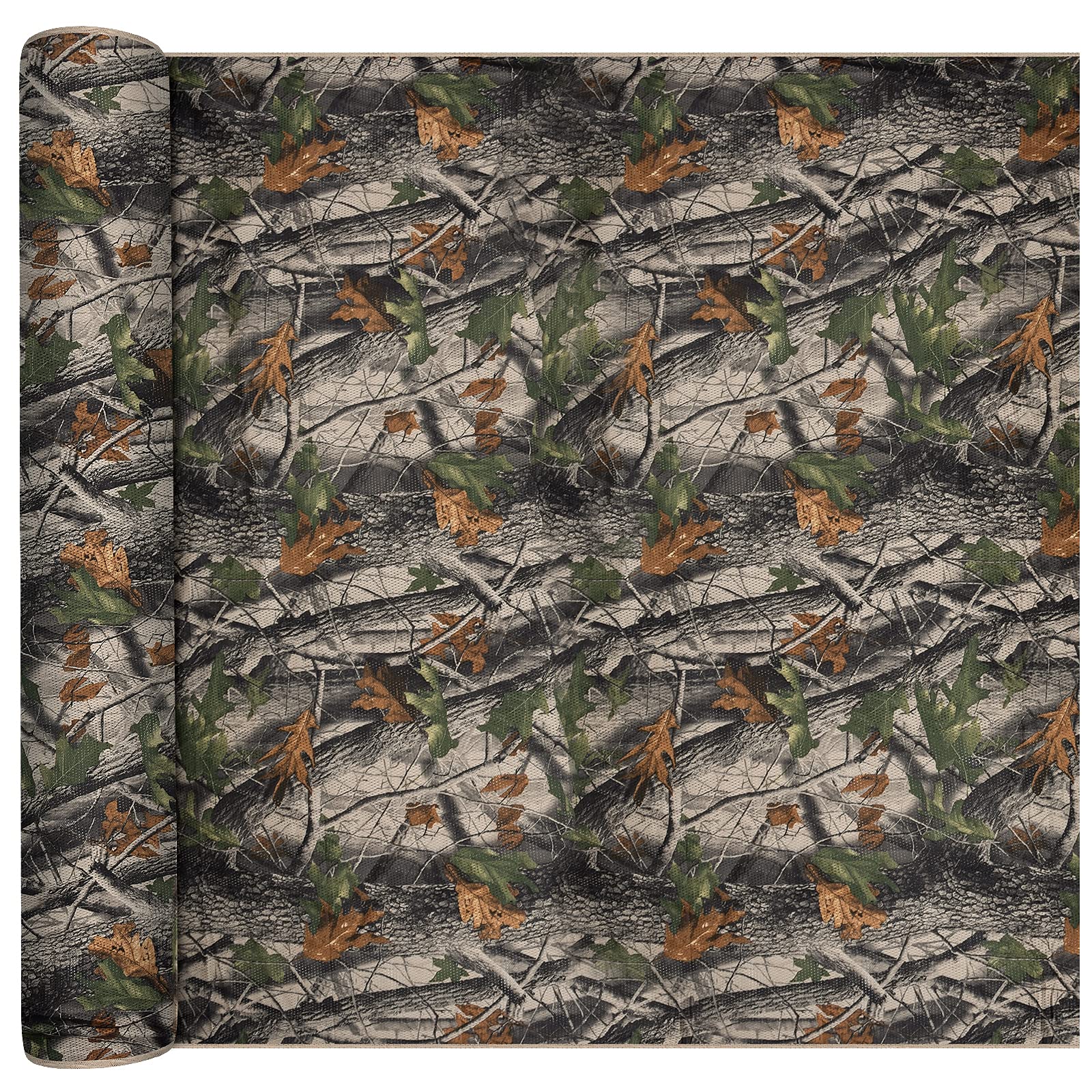 FLYEGO Camo Netting Camouflage Netting, Quiet Camo Mesh Netting Clear View Camo Hunting Blind for Concealment, Tree Stand, Hunting, Sunshade, Decoration, Shooting, Car Cover