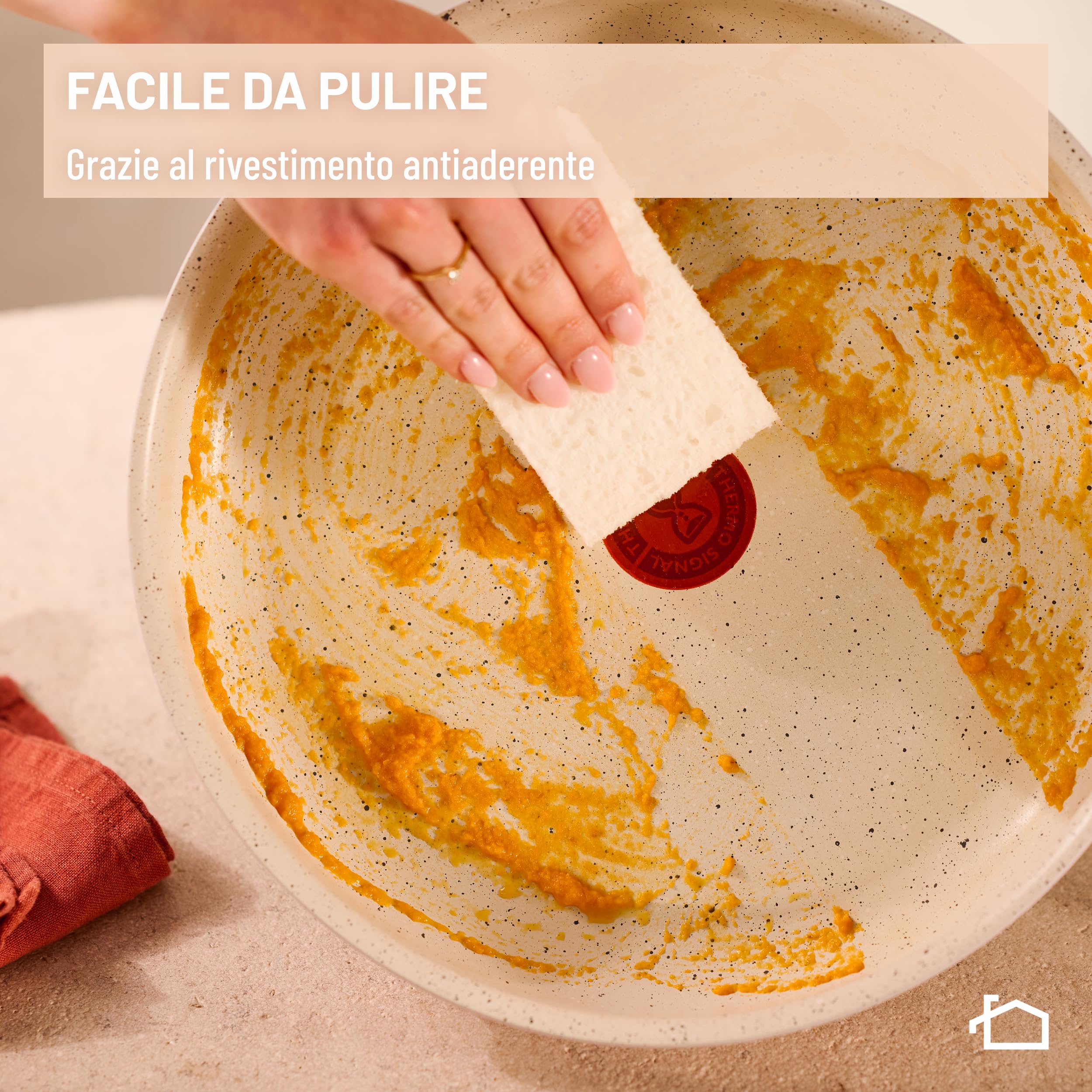 Lagostina Ingenio Pastel, Set di Padelle Antiaderenti 4 Pezzi con Manico Rimovibile, Compatibili con Induzione e Forno, Design Salvaspazio, Colore Salvia