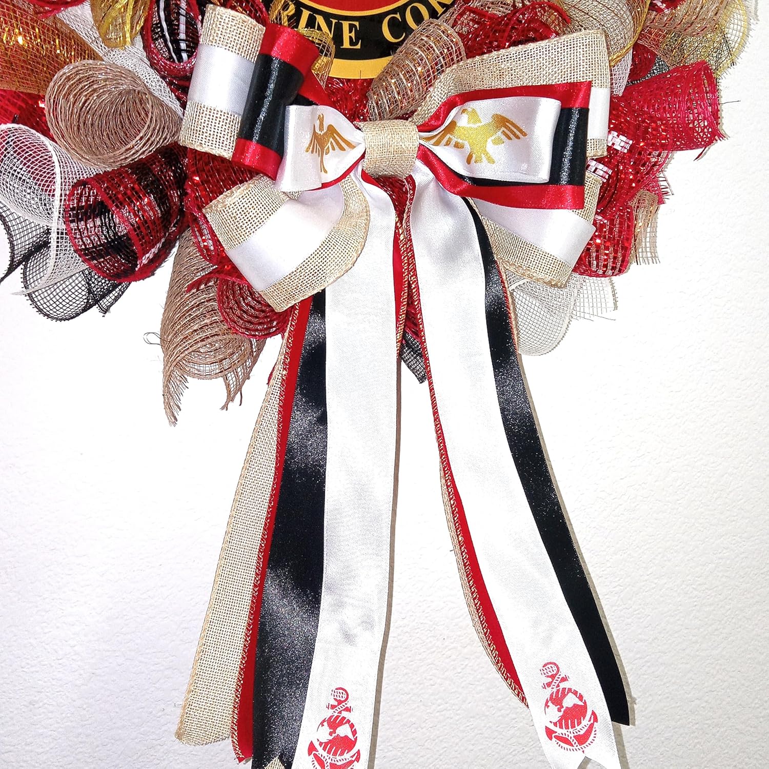 Marine Corps Wreath, 24 x 24 Inches, Red and Gold