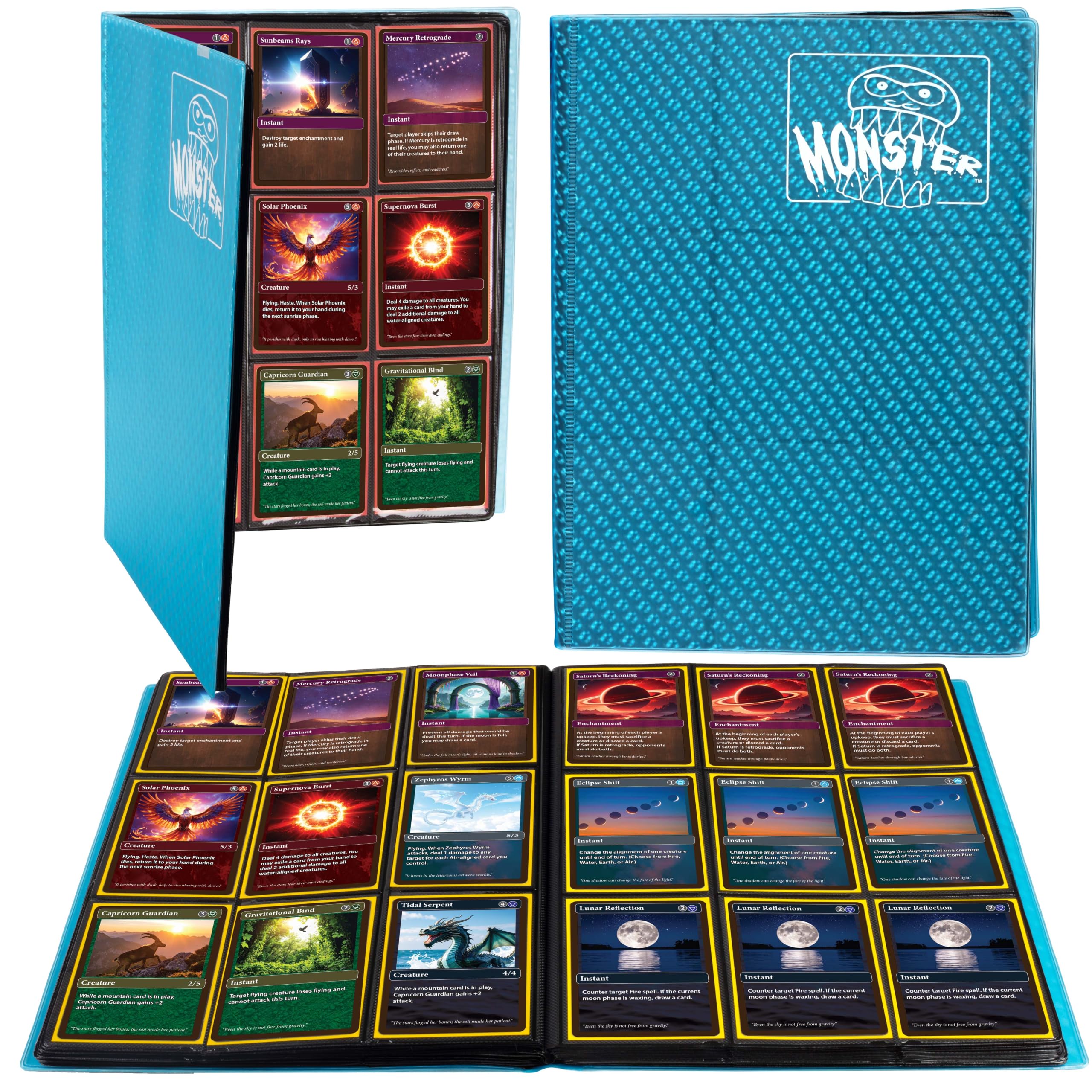bono-card ※プロフ2行目必読　カード9枚 Amazon.com: Monster 9 Pocket Trading Card Album-Holofoil Blue