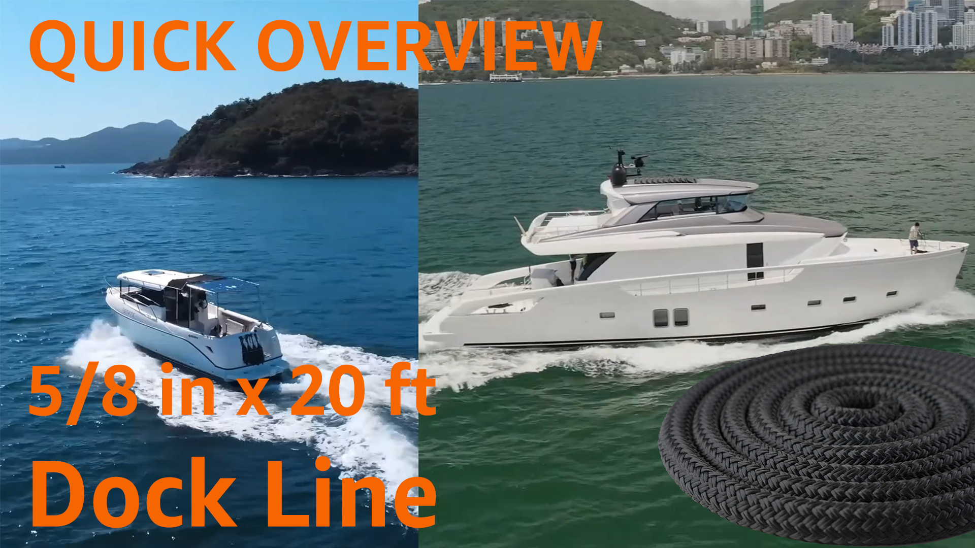 FSE Robline 7181945 - Línea De Muelle De Doble Trenza De Nailon De 5/8