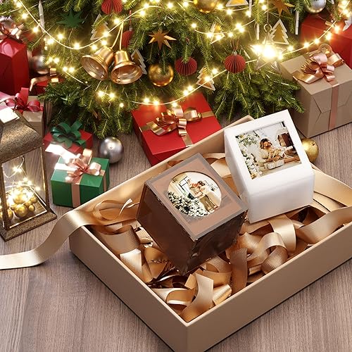 Miniatura 7 de WINKINE Marco de fotos Polaroid acrílico y caja de almacenamiento de fotos con tapa deslizante, marco de fotos para película Polaroid de 4.2 x 3.5