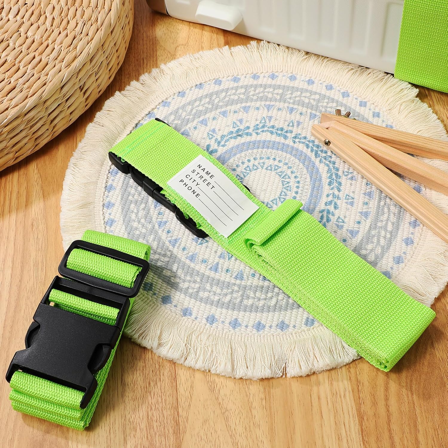 SEWACC 4pcs Adjustable Luggage Straps for Suitcases Secure Travel Belts Travel Accessories for Luggage Organization Durable and Reliable Suitcase Straps