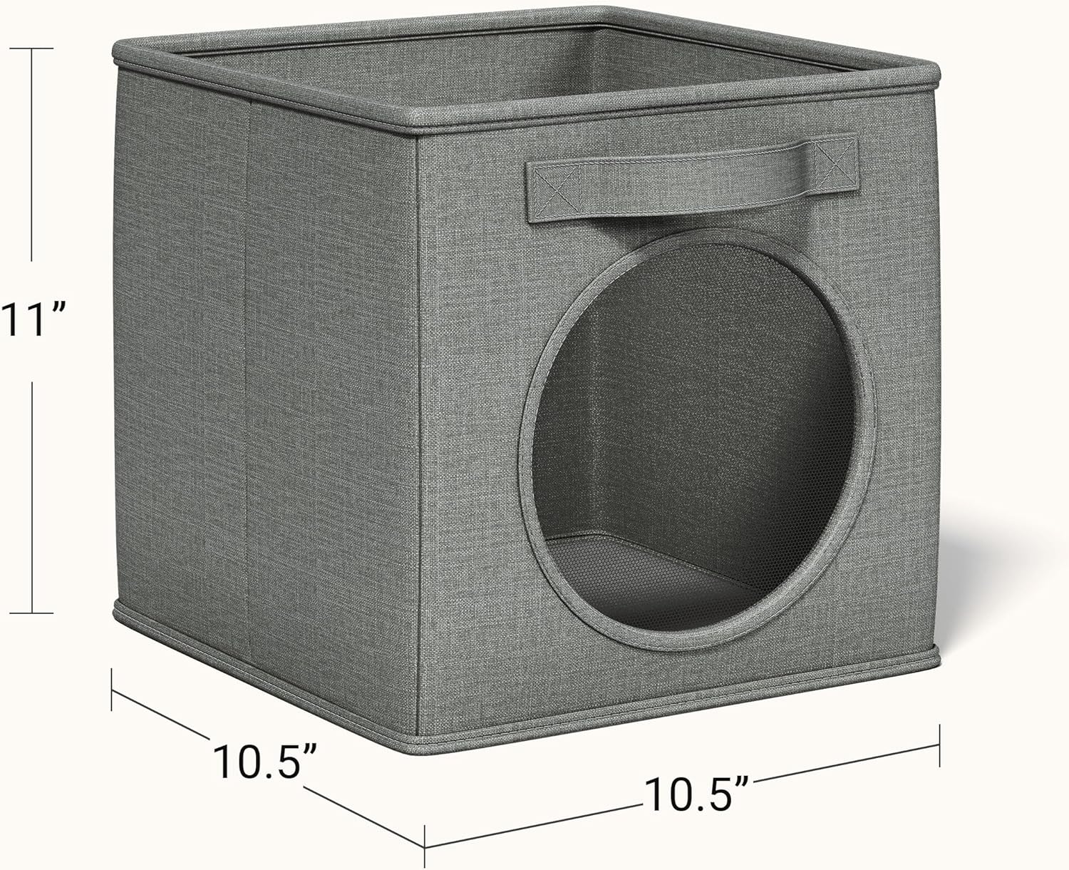 Vailando Ultra Thick Fabric Foldable Storage Bins with Mesh Window - 11 Inch Cube Storage Organizer for Clothes, Shelves, Offices, Toys & Misc, Dark Gray, 4 Pack