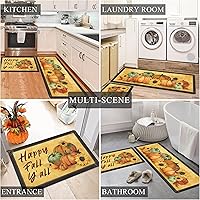 Vista 46 de Bsmathom Anti Fatigue Kitchen Rug Set of 2, Cushioned Non Slip Kitchen Rugs and Mats, Pumpkin Kitchen Mats for Floor Set, Waterproof Runner Rug