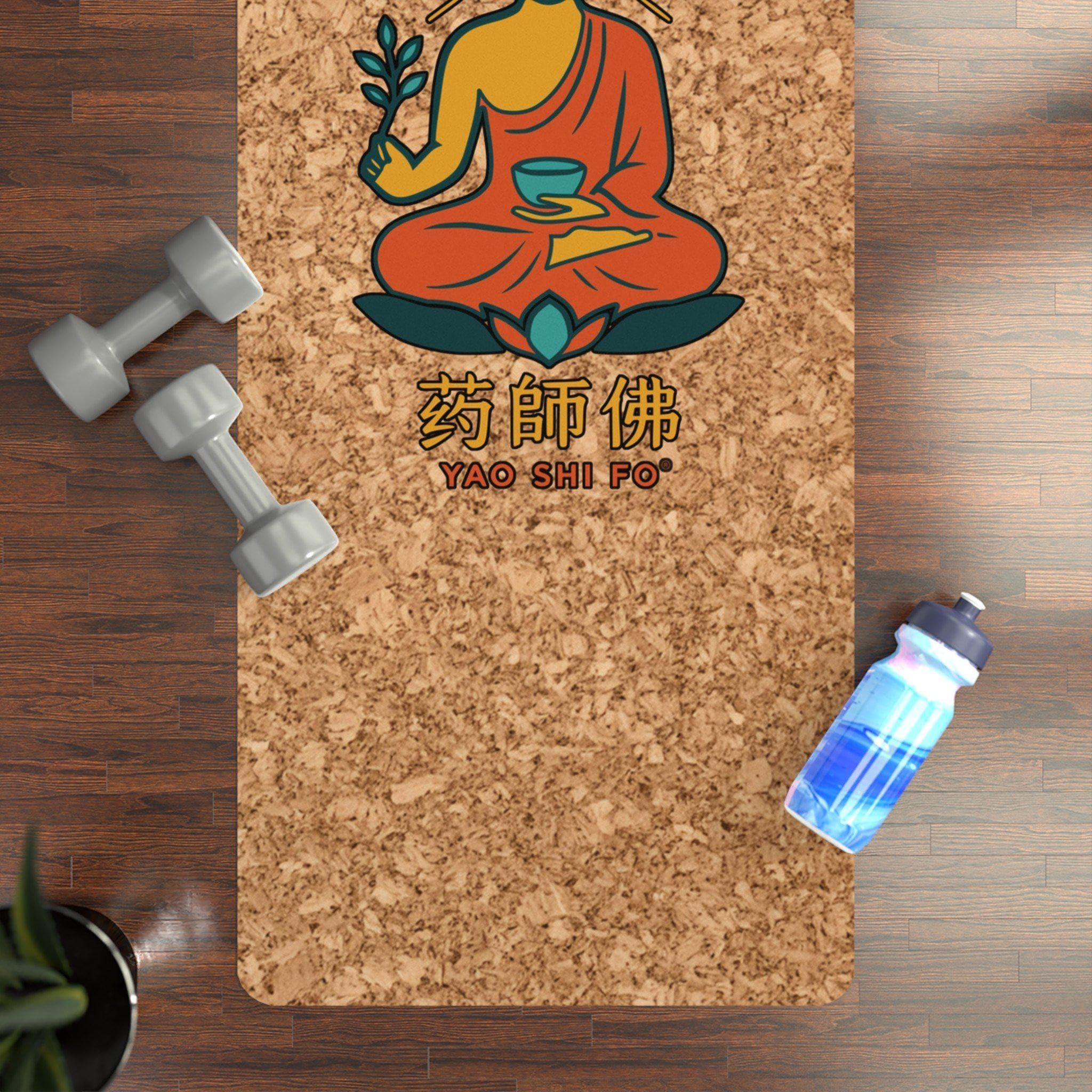 Tapis Yoga Liège Vert Orange Yaoshifo - 4mm FSC Liège + Caoutchouc Naturel, Grip Exceptionnel