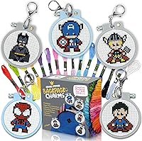 Vista 9 de CRAFTILOO Kits de Punto de Cruz de Gatos para Principiantes. 5 Kits de Punto de Cruz Estampados para Niños. Kits de Needlepoint para Principiantes.