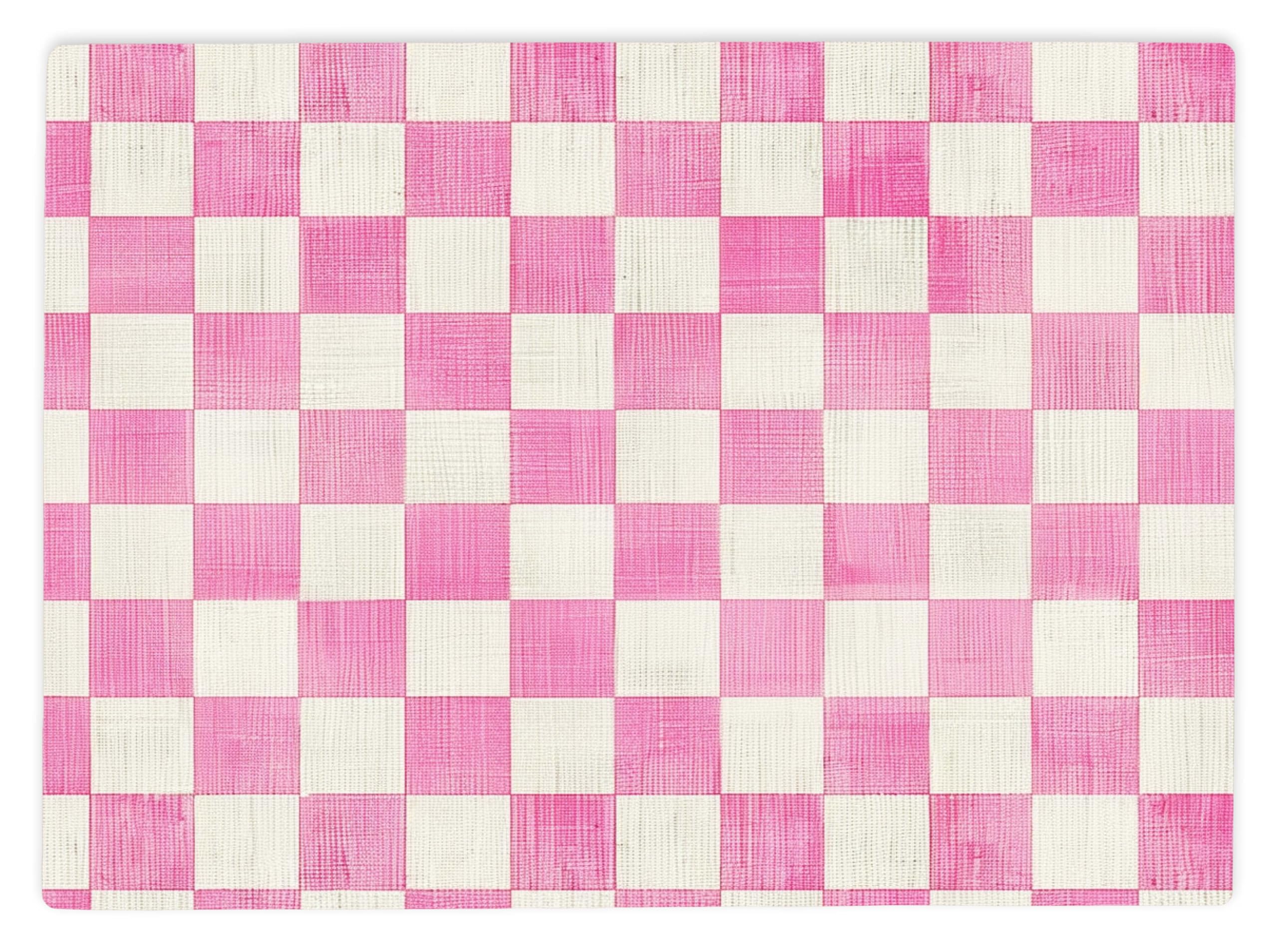 Shopagift Light Pink Checked Houndstooth Glass Chopping Board Large Kitchen Worktop Saver 39cm x 28cm