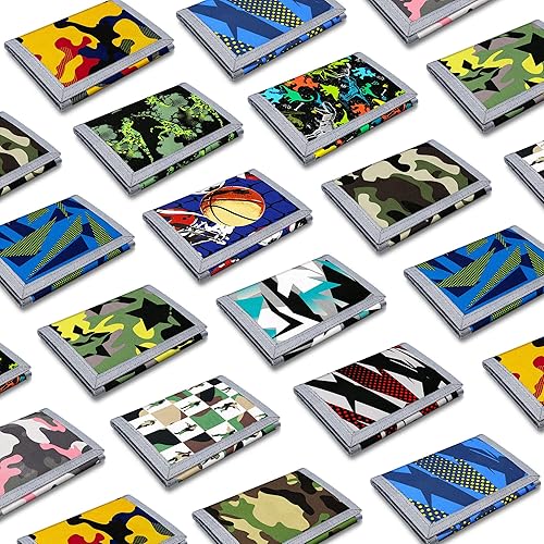 Miniatura 7 de Cartera para niños y niñas de 6 a 18 años triple pliegue carteras para niños y niñas carteras para adolescentes con bolsillo para monedas y