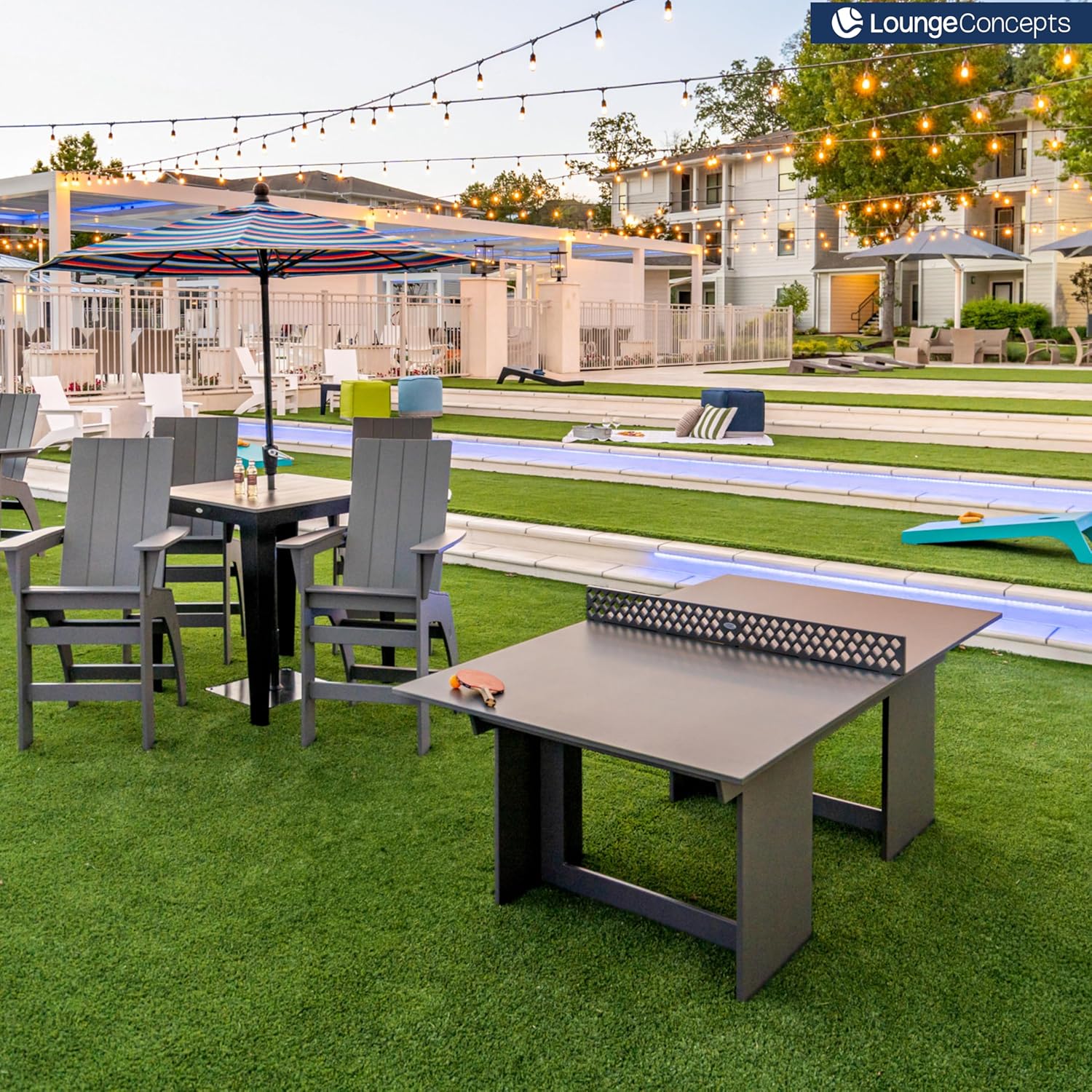 Lounge Concepts Outdoor Ping Pong Table | All Weather Table Tennis | Outdoor Gaming | Outdoor Game Sets | HDPE Ping Pong Table