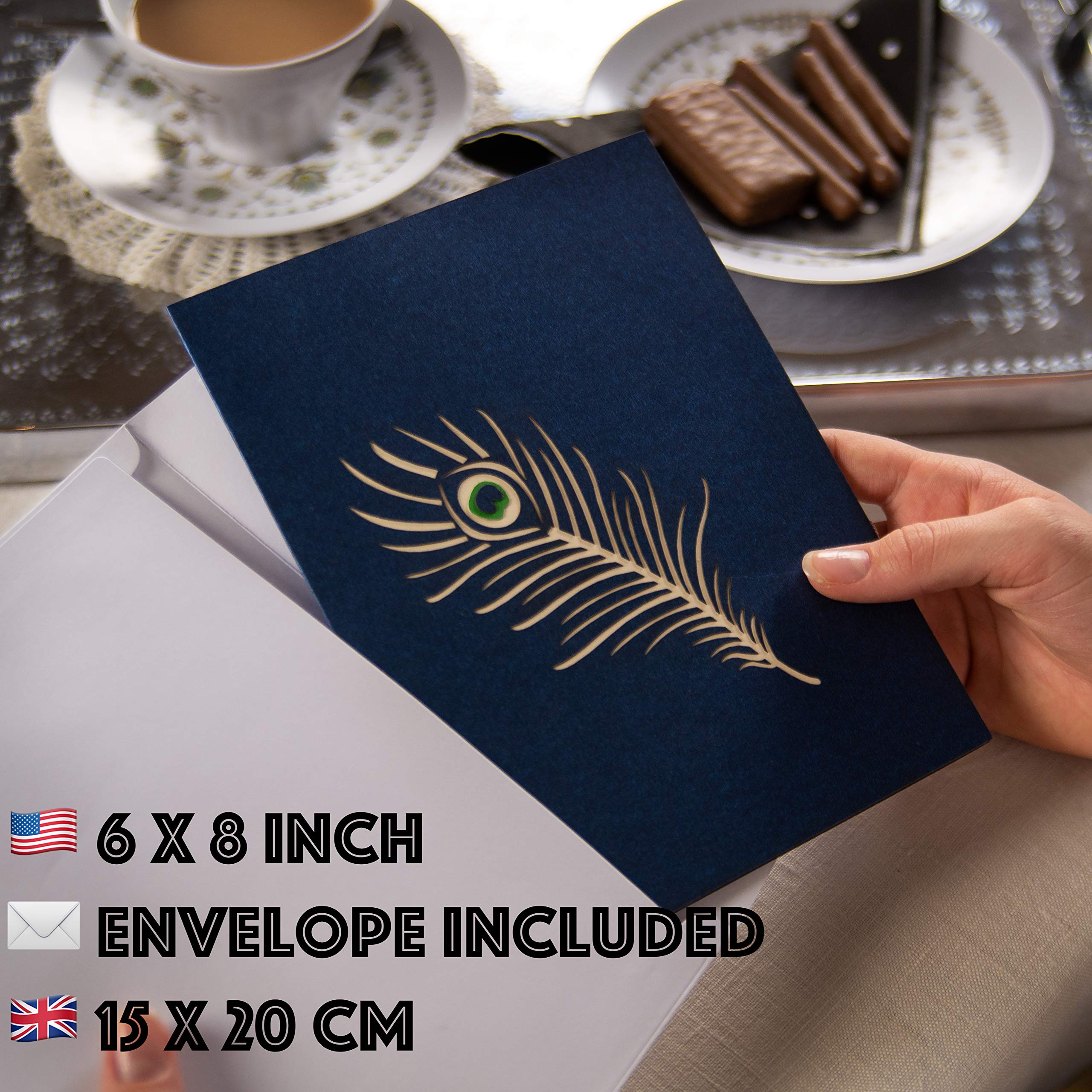Peacock Pop Up Birthday Card By DEVINE Popup Cards | Happy Wedding Anniversary Card For Husband Wife Boyfriend Girlfriend | Romantic Valentines 3D Cards For Her Him Mothers Day Gifts Mom Love