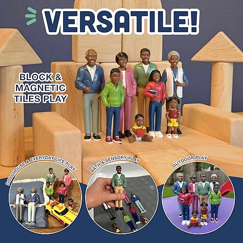 Miniatura 7 de Marvel Education Co MTC-125 juego de muñecos de familia afroamericana