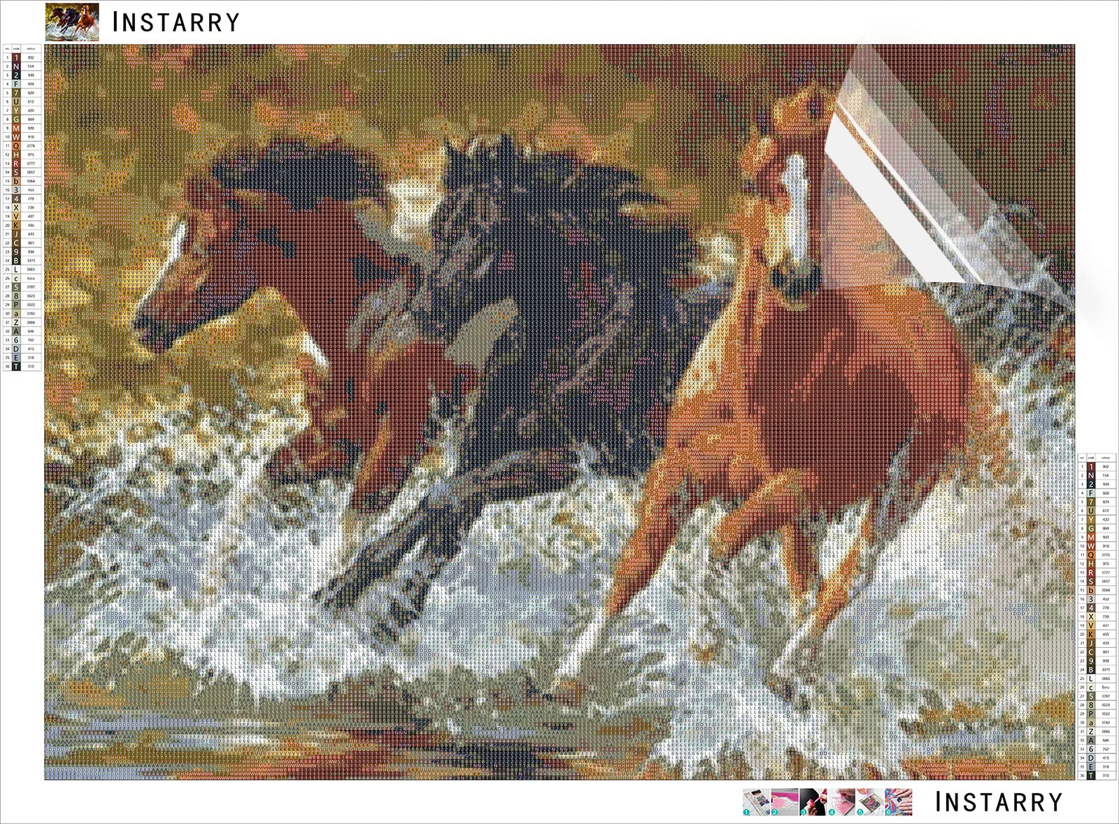 Instarry Diamond Painting Kit 5D Cavallo al Galoppo Pittura Diamante