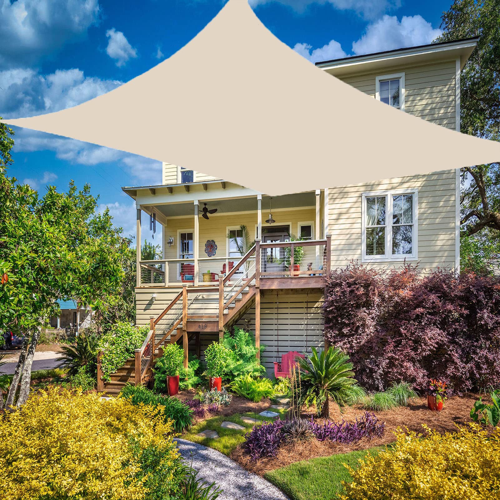 Sonnensegel Quadratisch 5x6 M – UV-Schutz 95%, Wasserdicht, Mit Befestigungsseilen Für Terrasse & Garten