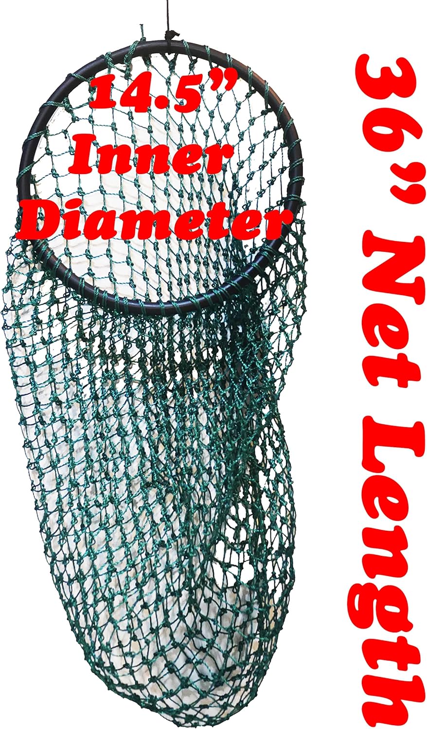 Key West Commercial Chum Ring Net - 1 1/2" Mesh - 36" Depth - 15" Floating Ring - Holds 50 lbs of Chum