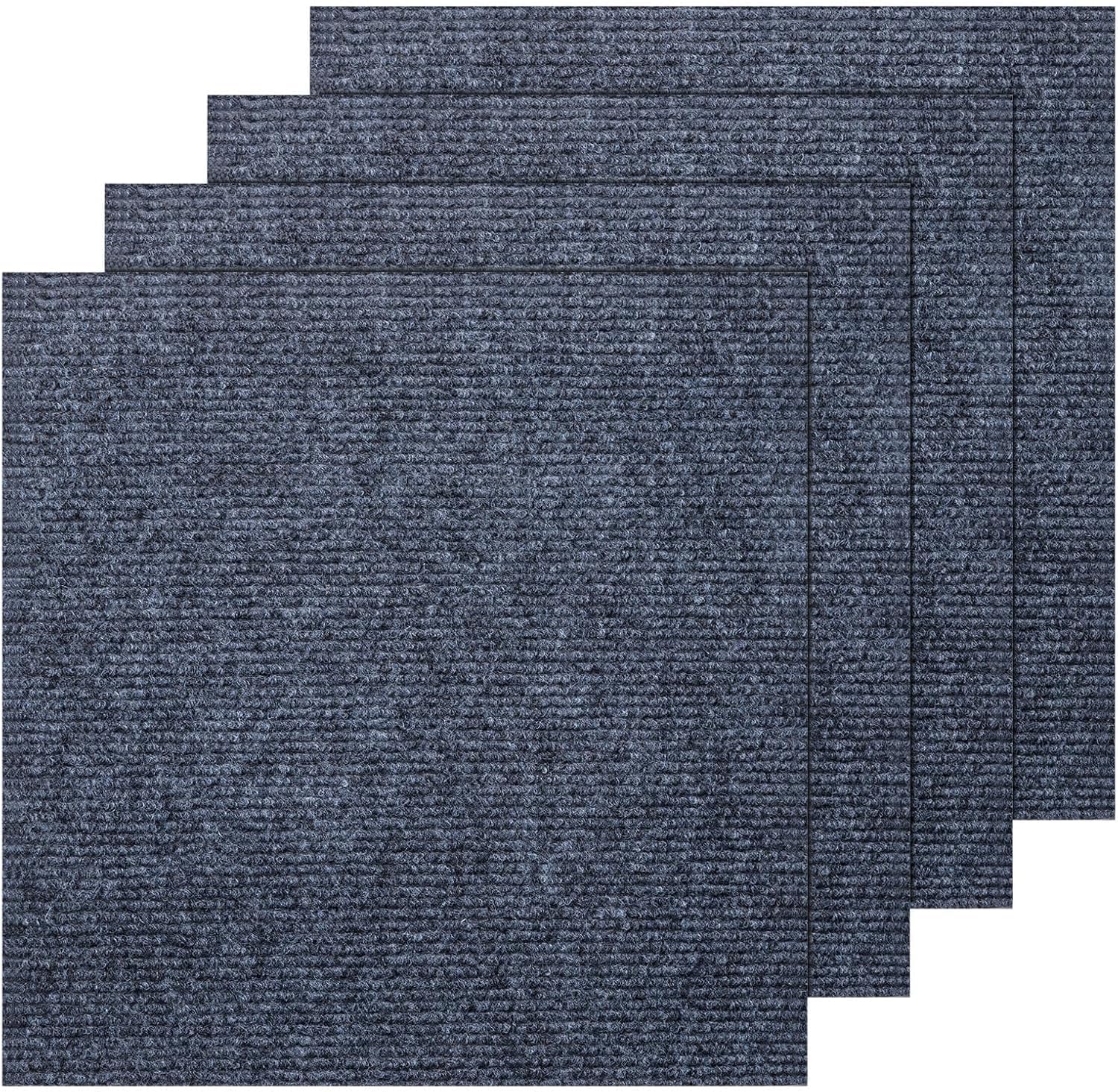 FERNVALE 20 Pack Self-Adhesive Carpet Tiles 30x30cm, Grey Peel and Stick Flooring Squares - Non-Slip Removable Floor Tiles for Kitchen, Office, Living Room & Bedroom (Cuttable & Washable) (Dark Gray)