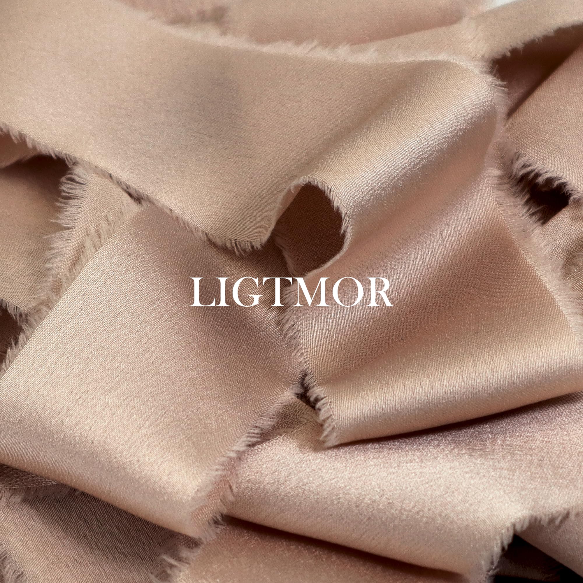 Ligtmor Silk Satin Ribbon 1-1/2 inch x 15 Yard (3.8cm x 13.5m) Handmade Frayed Ribbons for Gift Wrapping Crafts Wedding Flower Bouquet Holiday Décor - Image 2